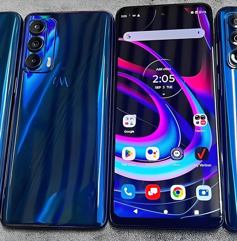 Android Motorola Moto Edge 5G 2021 XT2141 Nebula Blue 256GB VERIZON Open Box A+ gallery