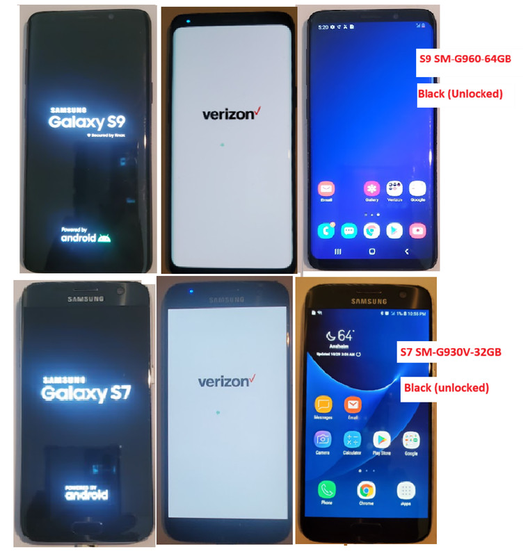 Samsung Galaxy S7 32GB SM-G930A Verizon (BLACK) Good Condition Unlocked