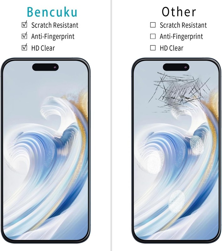 2PCS Screen Protector for iPhone 15 Pro Max 6.7 Inch Tempered Glass Anti Scratch gallery