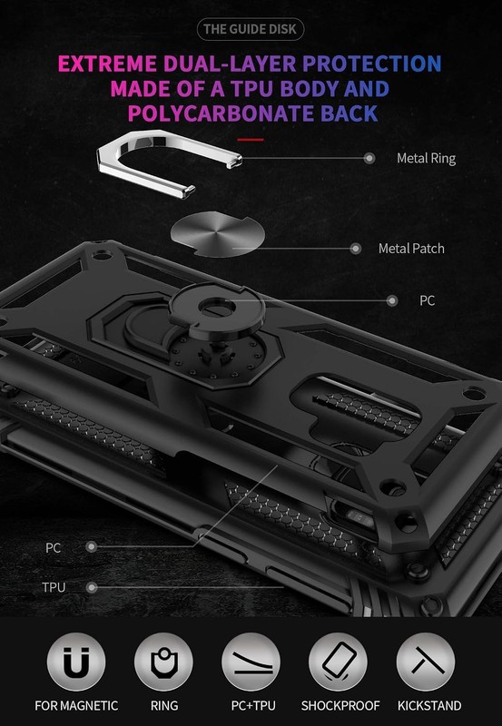 Shockproof Cover Case for Samsung Galaxy S9, Black, with HD Screen Protectors & gallery