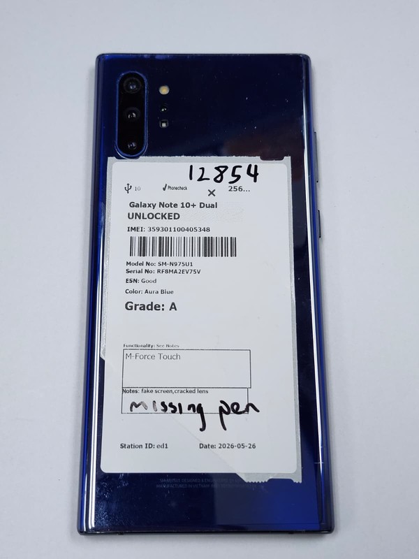 DEFECTIVE - Samsung Galaxy Note 10+ - 256GB - Aura Blue - Unlocked - 12854 gallery