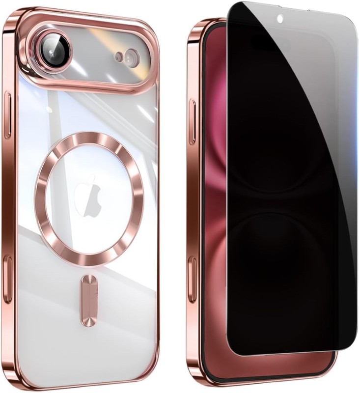 Privacy Case for iPhone 17 Air, Magnetic Clear Phone Case with Privacy Screen Pr