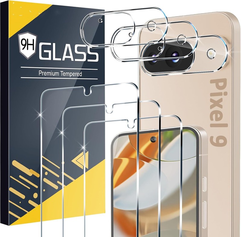 3in1 for Google Pixel 9 5G Tempered Glass 3Pack Screen Protector+3 Camera Lens