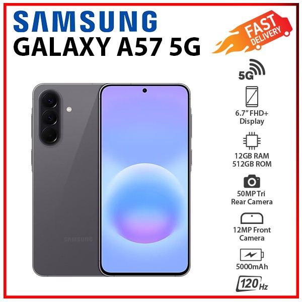 Samsung Galaxy A57 5G 12GB+512GB GREY Dual SIM Unlocked Android Cell Phone