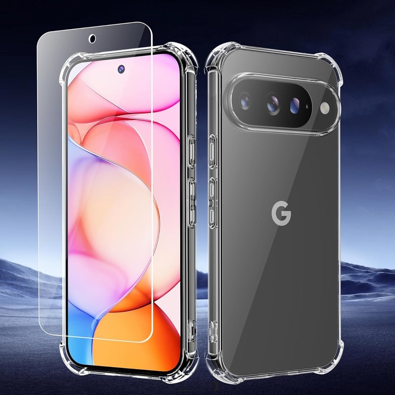 For Google Pixel 10 Pro Clear Case with Shockproof Cover & 1x Screen Protector gallery
