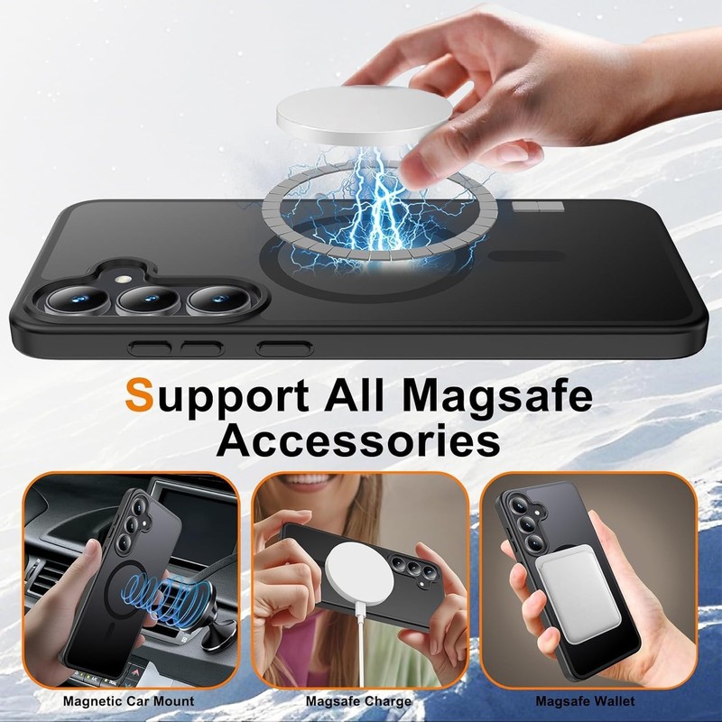 For Samsung Galaxy S25 FE Case with MagSafe, Anti-Fingerprint & 2 Tempered glass gallery