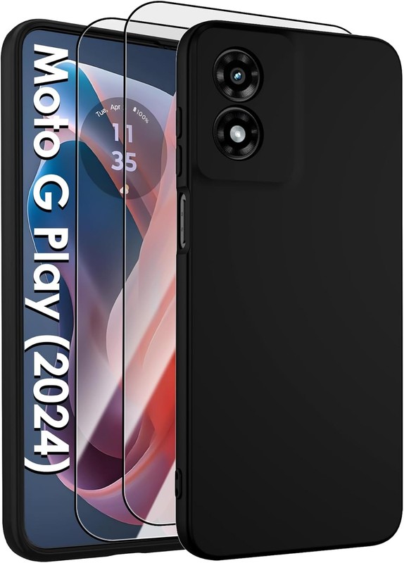 Motorola Moto G Play 2024 Case (XT2413), Liquid Silicone Upgrade with 2 HD Scree