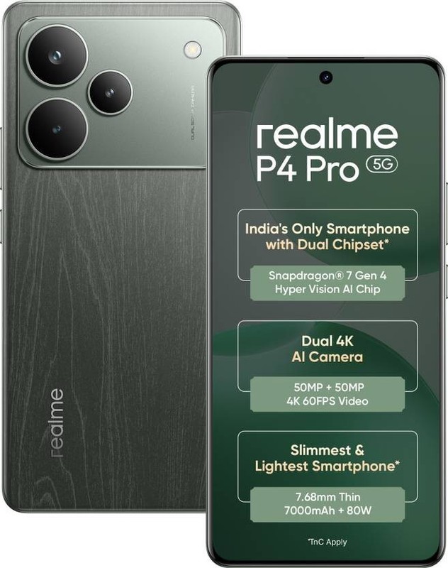 realme P4 Pro 5G (Dark Oak Wood,256 GB 8GB RAM)Snapdragon 7 Gen 4 Global Version