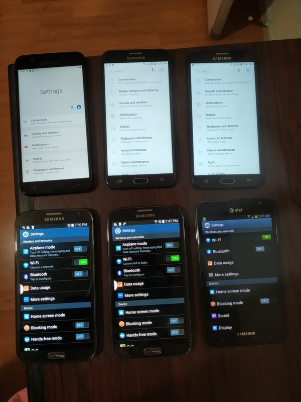 Lot of 6 Samsung Galaxy J7V SM-J737V 16GB /J7 perx SM-J727P / Note II /Note 16GB gallery