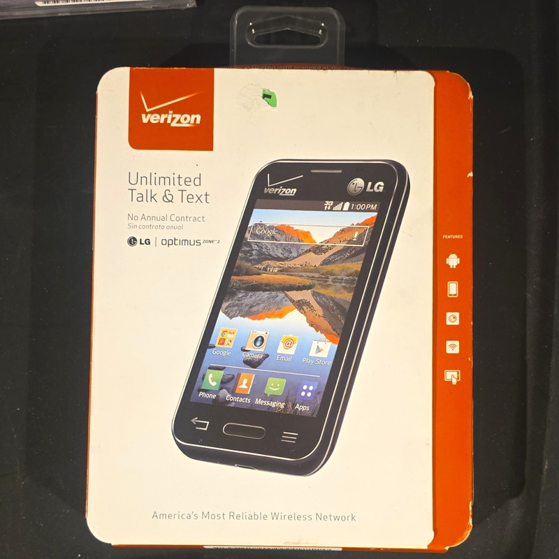 LG Optimus Zone 2 VS415PP Black Verizon Prepaid 4G 3MP Wi-Fi Camera