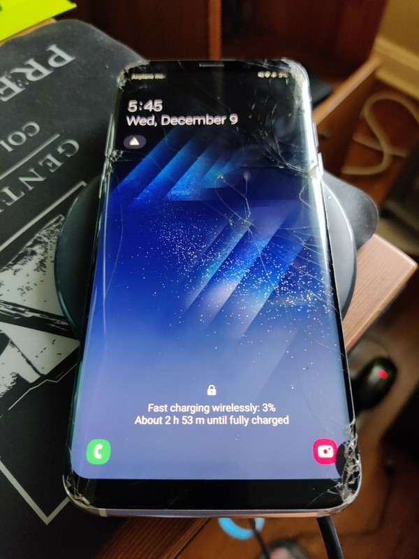 S8 Plus – Unlocked AT&T – Silver – G955U – Clean ESM, with cracks, boots up fine