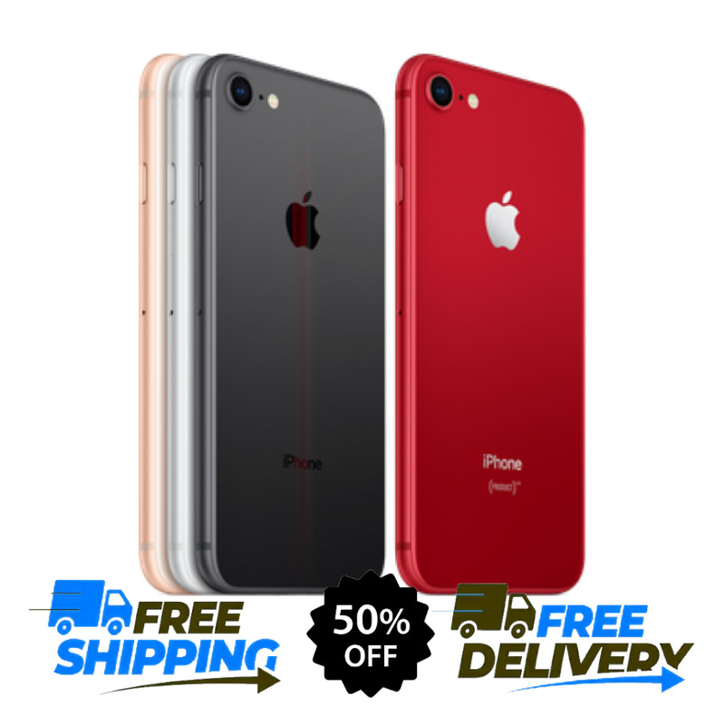 Apple iPhone 8 64GB 256GB iOS Unlocked GSM Verizon CDMA T-Mobile Red/Silver 4G