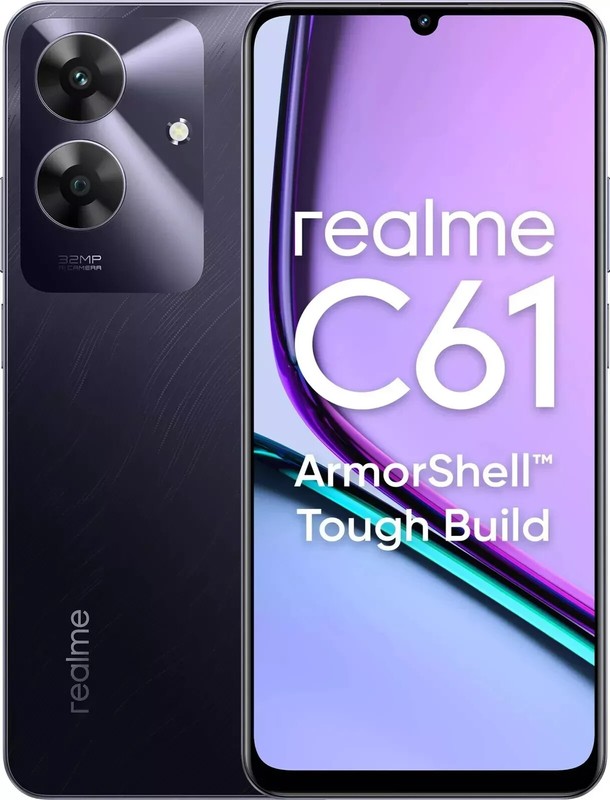 Realme C61 ( 6GB, 128GB Storage )Black T612 Processor 6.74&Prime; 32MP Global Version.