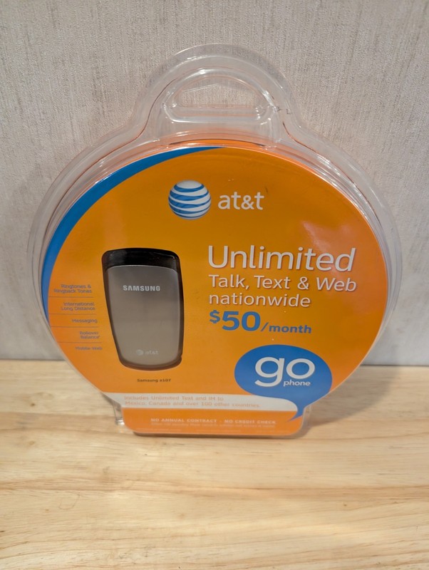 At&t Samsung Go Phone A107 Pay As You Go Flip Cell Silver New