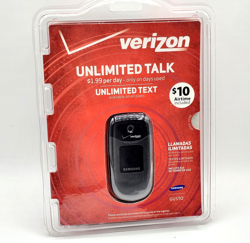 Vintage Verizon Unlimited Samsung Gusto SCH-U360 Black Gray Flip Phone NEW! BNIB