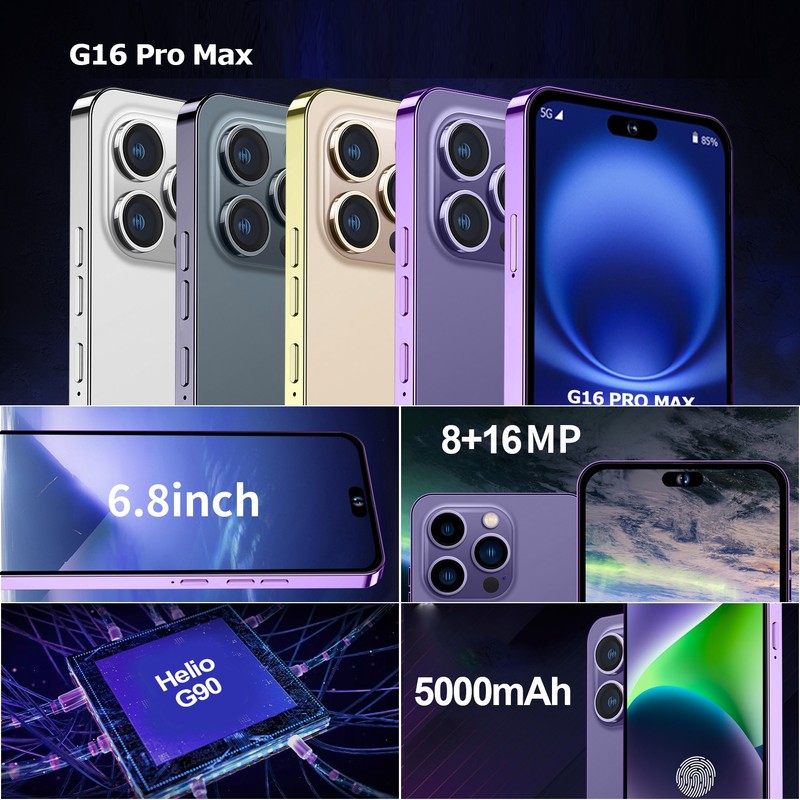 Unlocked G16 Pro Max 128GB 5G Cell Phone Smartphone Android 13 Cheap Phone gallery
