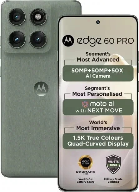 MOTOROLA Moto Edge 60 Pro 5G-Factory Unlocked Dual SIM-16GB 512GB-Pantone Shadow