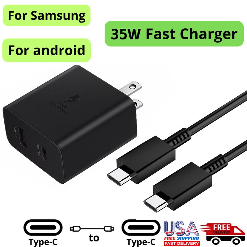 35W PD Power Adapter Duo Wall Charger+3F Cables For Samsung S20 S21 S23 NOTE 20