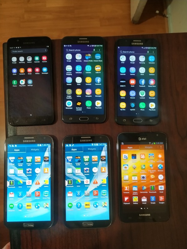 Lot of 6 Samsung Galaxy J7V SM-J737V 16GB /J7 perx SM-J727P / Note II /Note 16GB gallery
