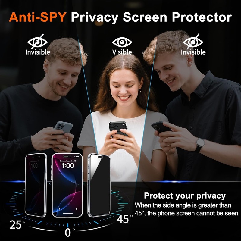 Clear for iPhone 17e Case & iPhone 16e Case with Privacy Screen Protector gallery