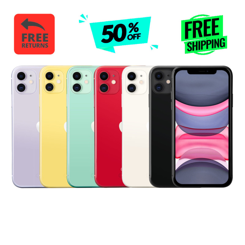 Apple iPhone 11 Yellow|Purple|Red – 64/128GB GSM Unlocked Verizon ATT Metro 4G