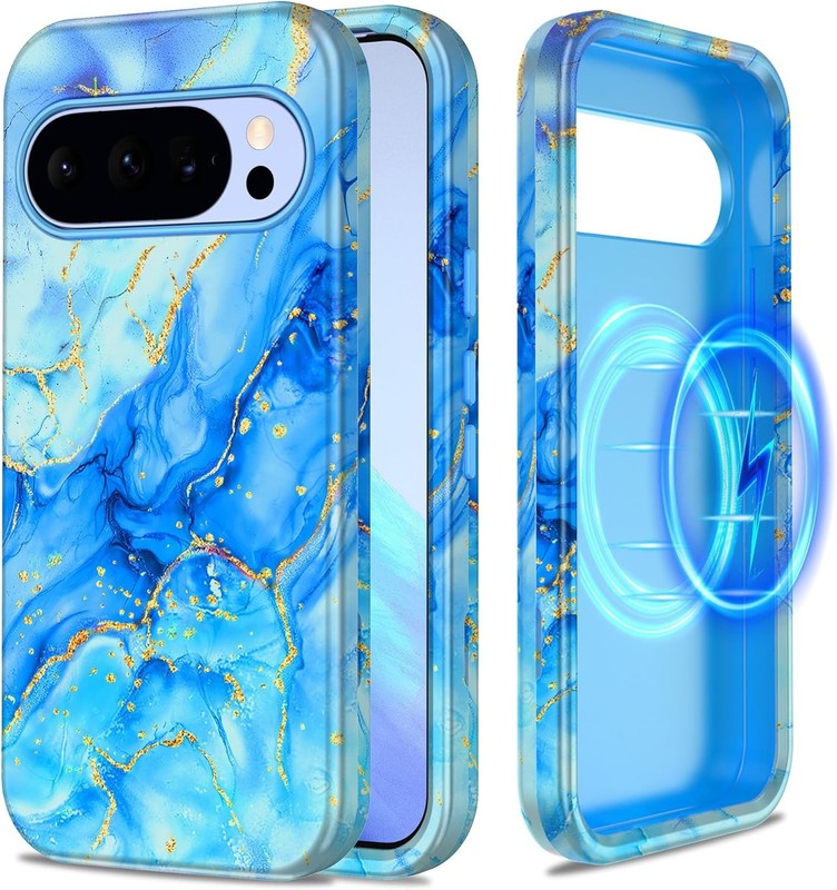 Slim Rugged Marble Case for Google Pixel 10 Pro XL, Military Grade Protection, S