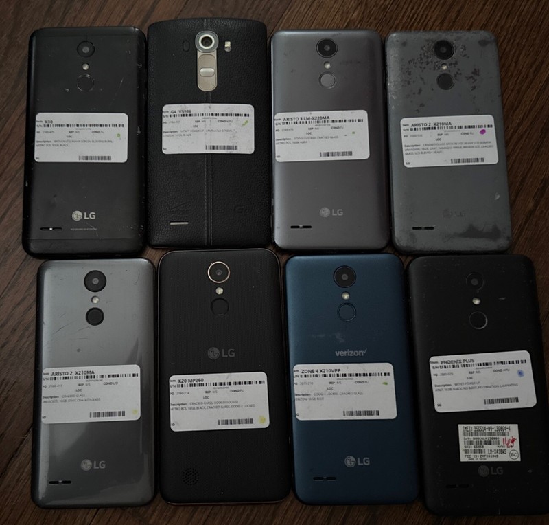 Lot of 8 LG K20 K30 G4 Aristo 2 3 Zone 4 Smartphones [BROKEN] Fast Ship Cracks gallery