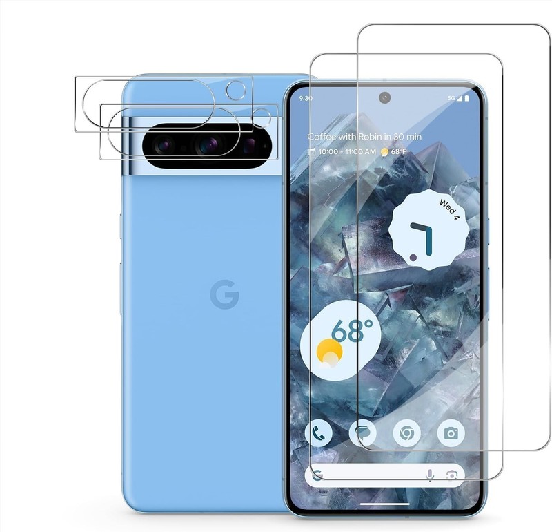 4in1 Tempered Glass For Google Pixel 8 Pro 5G Screen and Camera Lens Protector