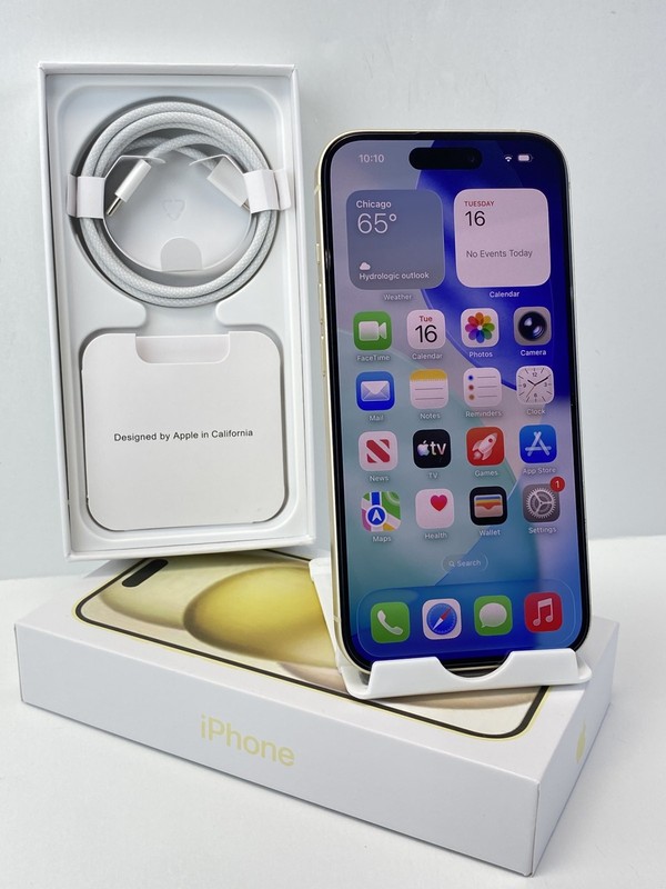Apple iPhone 15 A2846 128GB Yellow 98% battery health Unlocked phone Clean IMEI