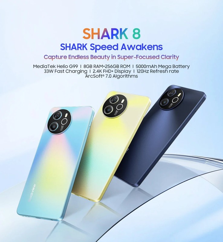 SHARK 8 Machine Android 13 8GB 128GB/256GB G99 6.78 » 120Hz 2.4K Display 64MP Ca