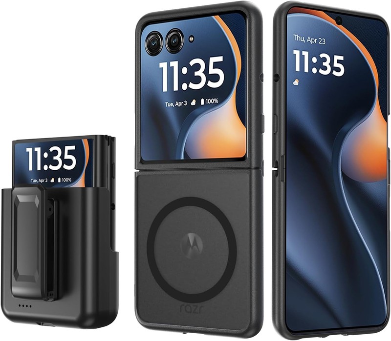 Motorola Razr Ultra 2025 Case with 4400mah Battery Belt Clip Holster Charging