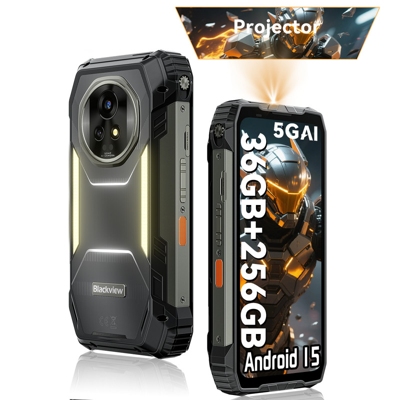 Blackview XPLORE 2 Projector AI 5G Rugged Smartphone 36GB+256GB 20000mAh NFC