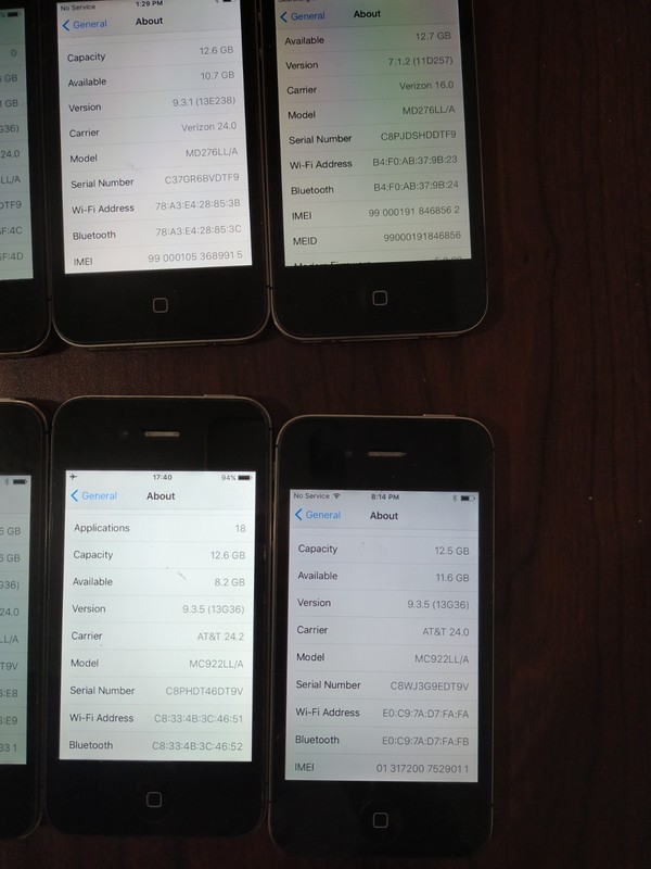 Lot of 10 Apple iPhone 4S A1387 16GB Black ( AT&T/ Verizon /OTA ) gallery