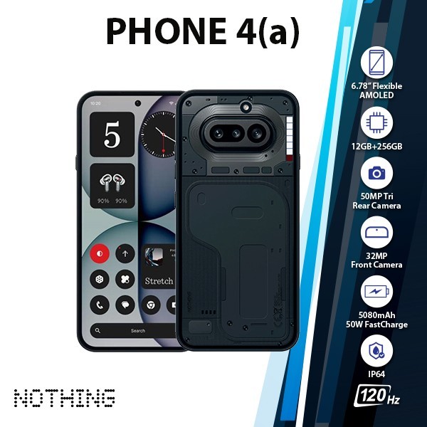 (New) Nothing Phone 4(a) Android Cell Phone (BLACK/12GB+256GB/Dual SIM/Unlocked)