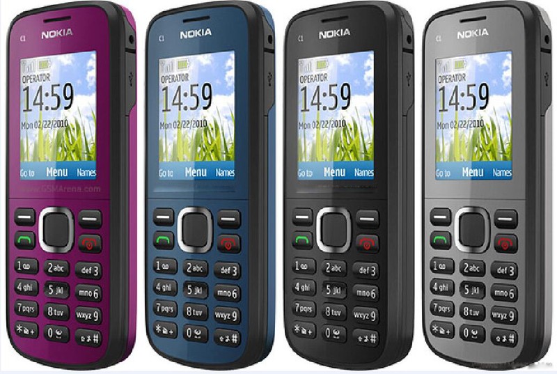 Nokia C1-02 GSM 900 / 1800 Bluetooth FM Radio Original Unlocked CellPhone