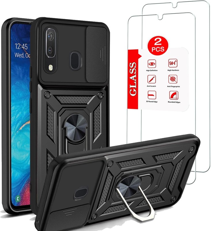 Samsung Galaxy A20/Galaxy A30/Galaxy A50 Case with Tempered Glass Screen Protect