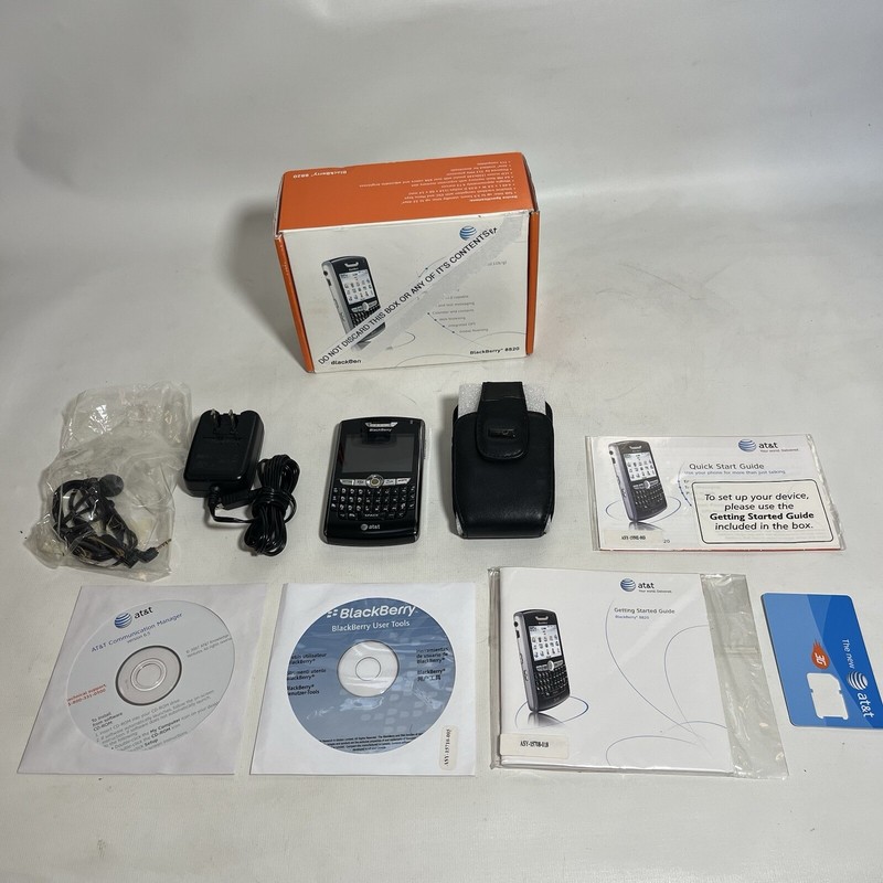 BlackBerry 8820 Black Vintage Smartphone Phone Bundle Needs New Battery