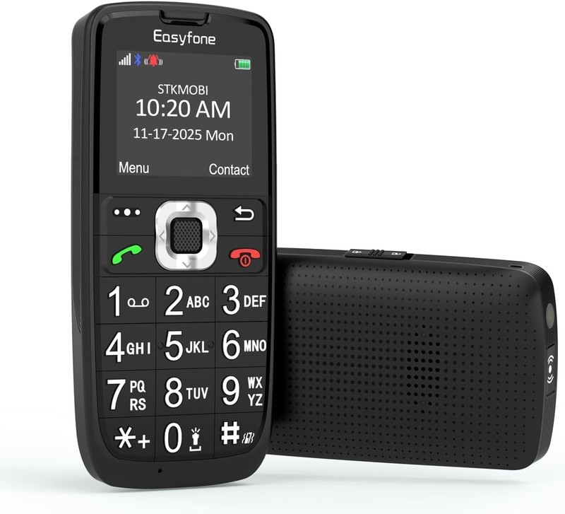 Prime-A6 Unlocked 4G Feature Cell Phone Big Button Simple Basic Dumb Phone Black