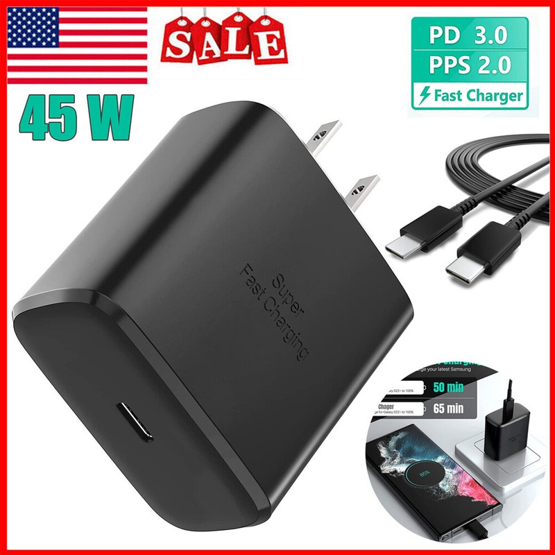 45W Type USB C Super Fast Wall Charger+6ft Cable For Samsung Galaxy S22 S23 S21+ gallery
