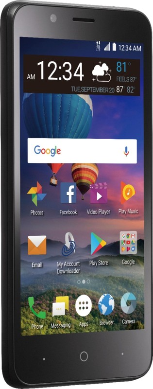 Simple Mobile - ZFIVE G Z557BL 4G LTE 16GB Memory Smartphone, microSD up to 32GB gallery