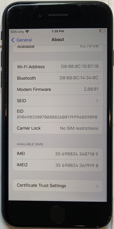 USED GSM UNLOCKED 64GB iPhone SE 3rd GEN 2022 A2595 MMX53LL/A iOS 16.6.1 gallery