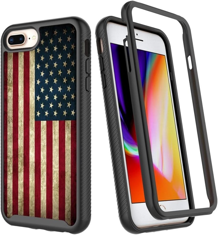 iPhone 7 Plus Case,iPhone 8 Plus Case, Retro Vintage Old USA American Flag Desig