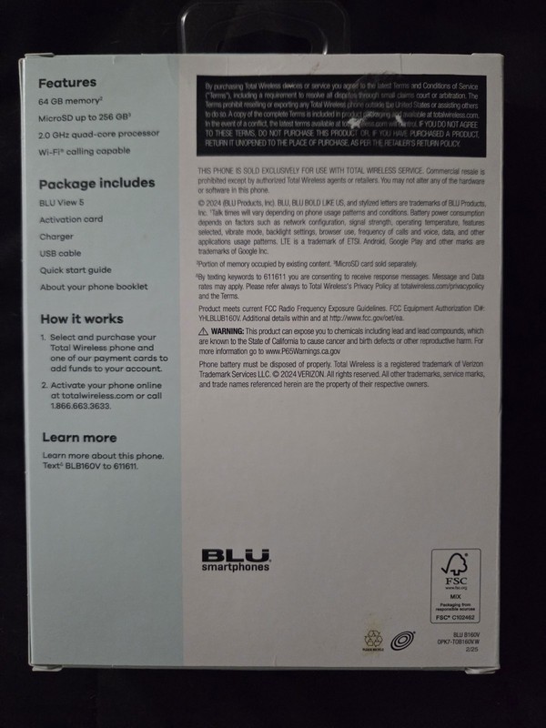 BLU View 5 64GB Black Android Total Wireless gallery
