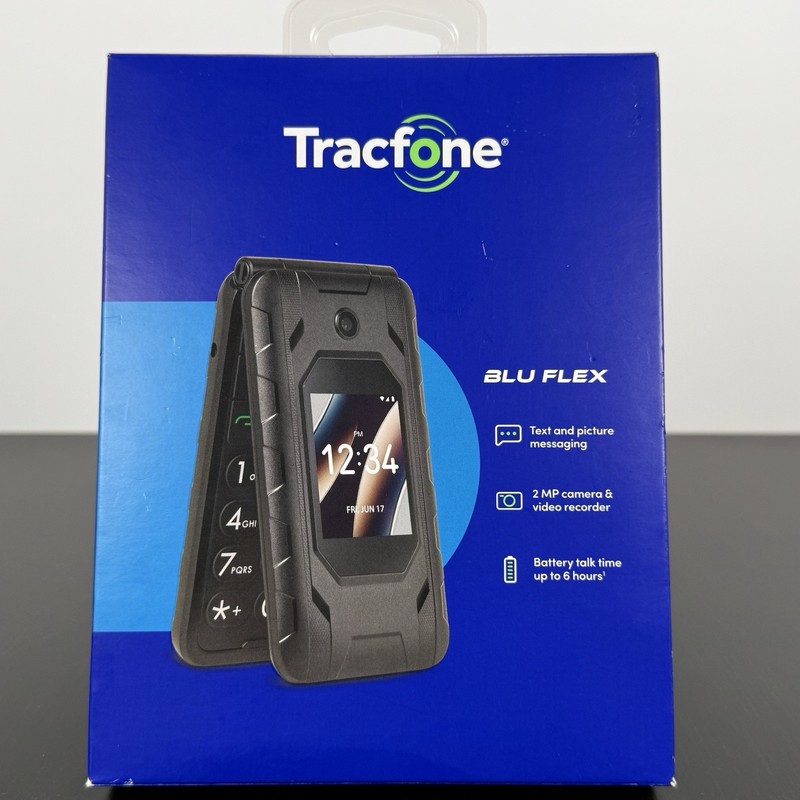 Tracfone BLU Flex 8GB, Black Flip Phone – NEW SEALED