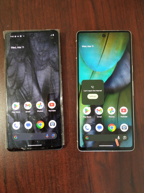 Lot of 2 Google Pixel 7 128GB Yellow /Black For parts