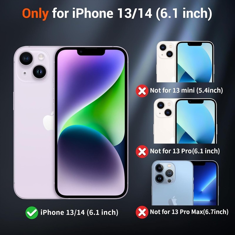 Shockproof Translucent Matte Black Case for iPhone 13/14, MagSafe Compatible gallery