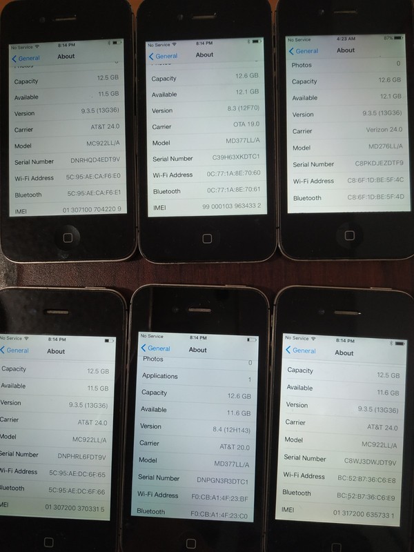 Lot of 10 Apple iPhone 4S A1387 16GB Black ( AT&T/ Verizon /OTA ) gallery