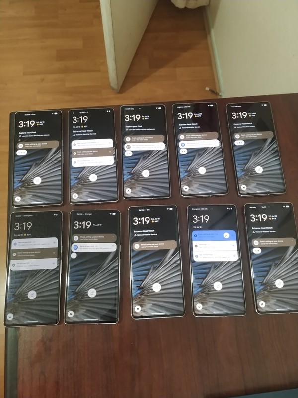 Lot of 10 Google Pixel 7 Pro 5G 128GB 6.7&Prime; White Snow good