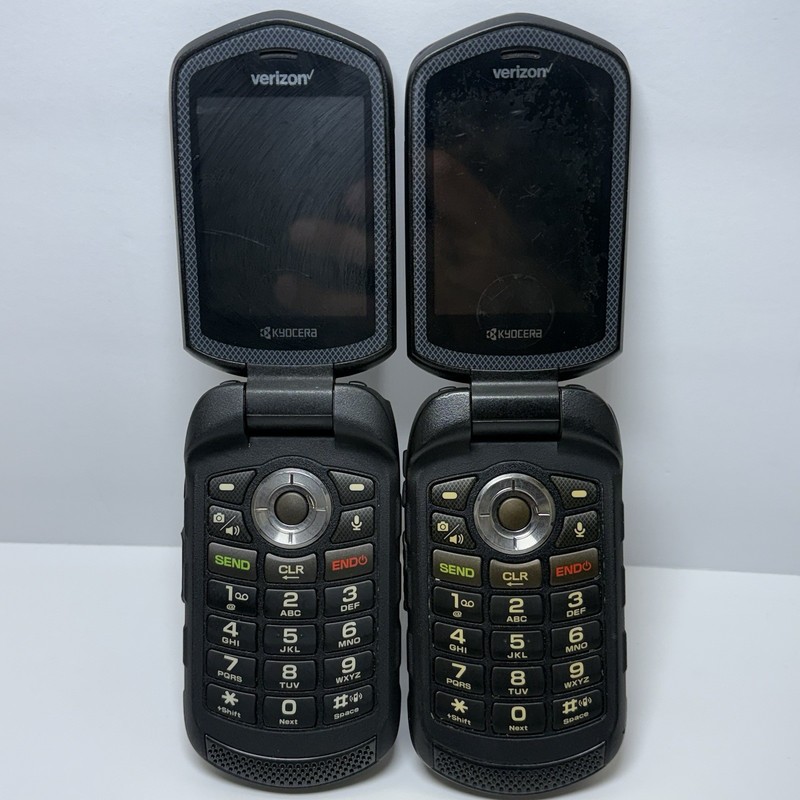 Lot Of 2 Kyocera E4610 DURAXV Verizon 4G LTE Camera Rugged Flip Phone – Tested