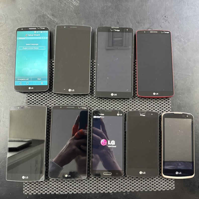 LOT OF 9 Various LG G3 (VS985) G4 (H810) 32GB – For Verizon – Parts Only – H29
